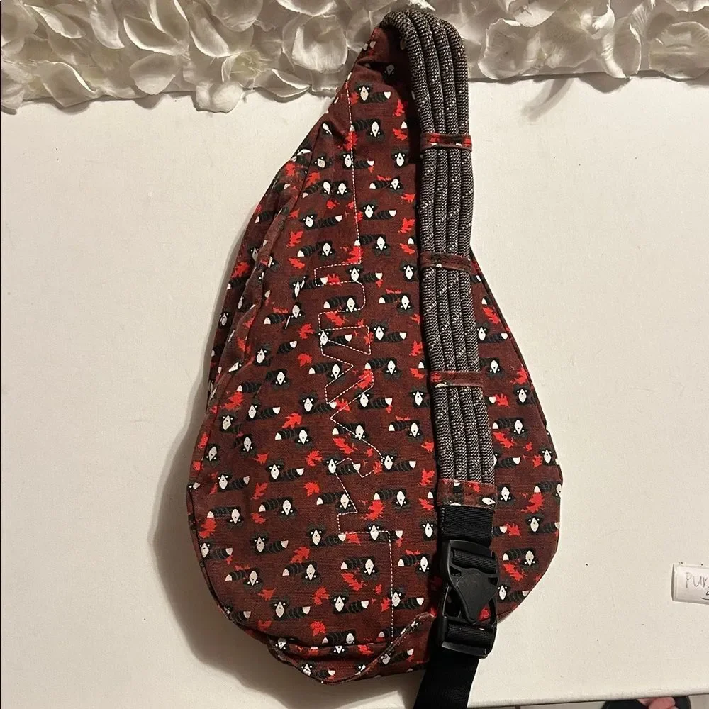 Kavu Red and Black Floral Backpack